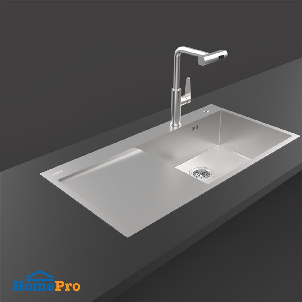 ซิงค์ฝัง 1 หลุม 1 ที่พัก MEX SQ1001R-MF สีเงิน