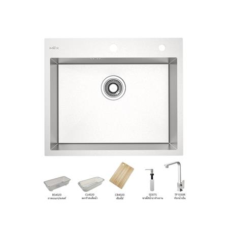 ซิงค์ฝัง 1 หลุม MEX SQ60-MF สีเงิน_0