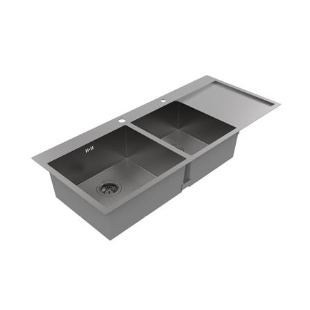 ซิงค์ฝัง 2 หลุม 1 ที่พัก MEX SQ1202LGM-MF สีเทาดำ_2