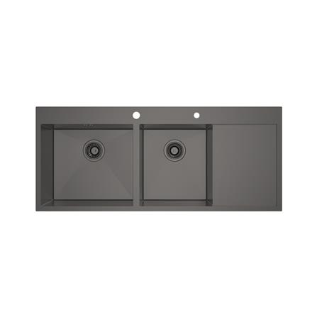 ซิงค์ฝัง 2 หลุม 1 ที่พัก MEX SQ1202LGM-MF สีเทาดำ_1