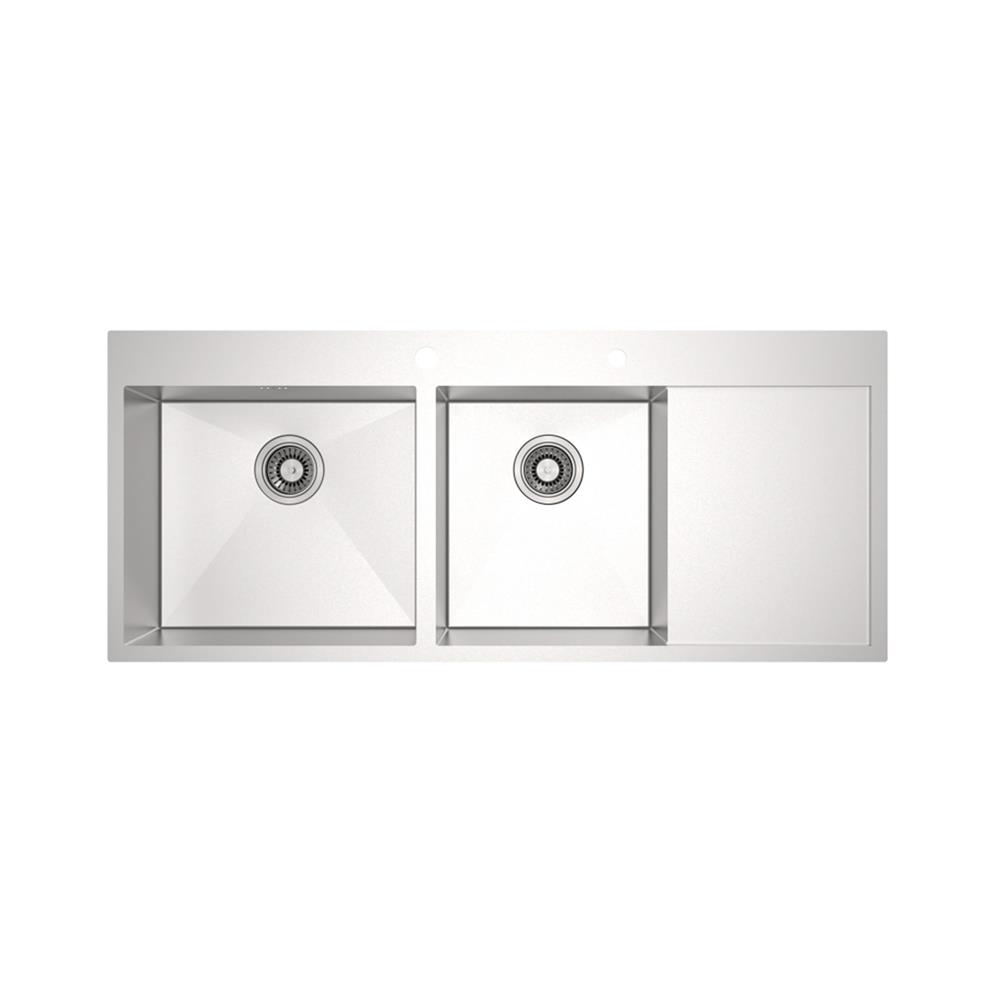 ซิงค์ฝัง 2 หลุม 1 ที่พัก MEX SQ1202L-MF สีเงิน