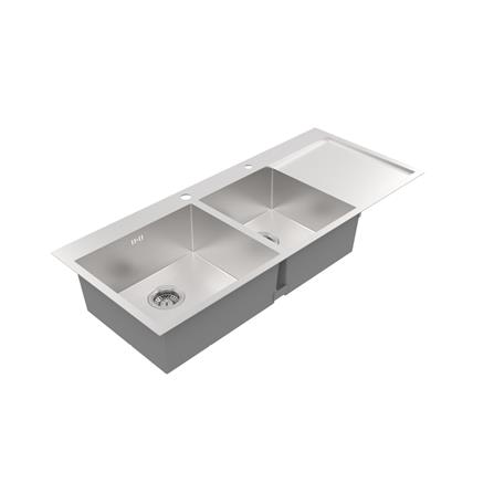 ซิงค์ฝัง 2 หลุม 1 ที่พัก MEX SQ1202L-MF สีเงิน_2