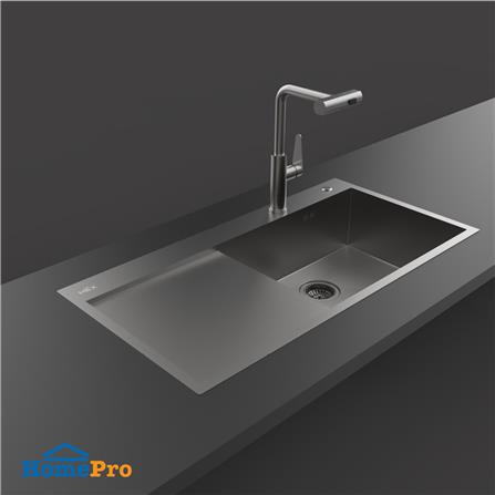 ซิงค์ฝัง 1 หลุม 1 ที่พัก MEX SQ1001RGM-MF สีเทาดำ_3