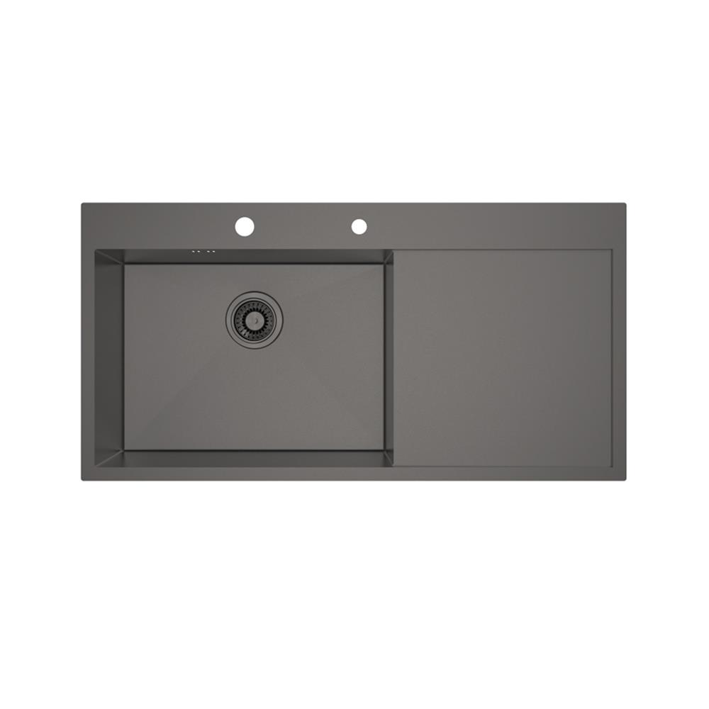 ซิงค์ฝัง 1 หลุม 1 ที่พัก MEX SQ1001LGM-MF สีเทาดำ