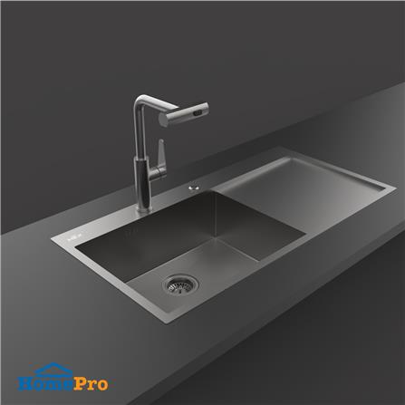 ซิงค์ฝัง 1 หลุม 1 ที่พัก MEX SQ1001LGM-MF สีเทาดำ_3