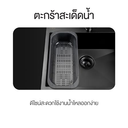 ซิงค์ฝัง 1 หลุม 1 ที่พัก MEX SQ1001LGM-MF สีเทาดำ_9