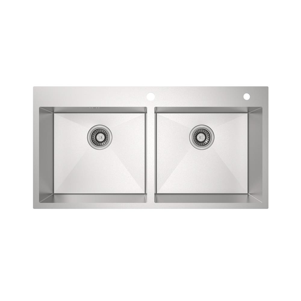 ซิงค์ฝัง 2 หลุม MEX SQ982-MF สีเงิน