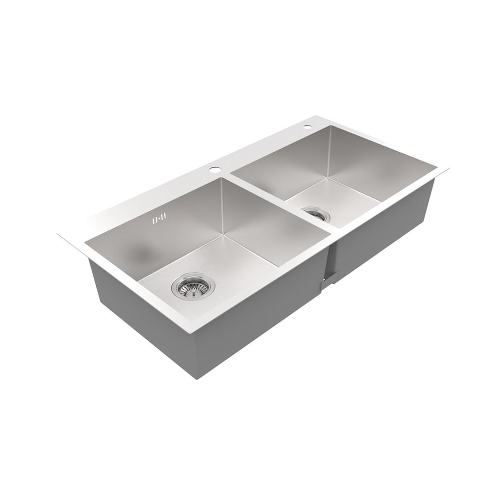 ซิงค์ฝัง 2 หลุม MEX SQ982-MF สีเงิน