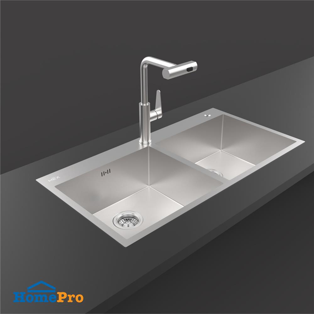 ซิงค์ฝัง 2 หลุม MEX SQ982-MF สีเงิน
