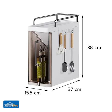 ชั้นลิ้นชักเก็บเครื่องปรุง 2 ชั้น KECH LULU สีขาว/ใส_1