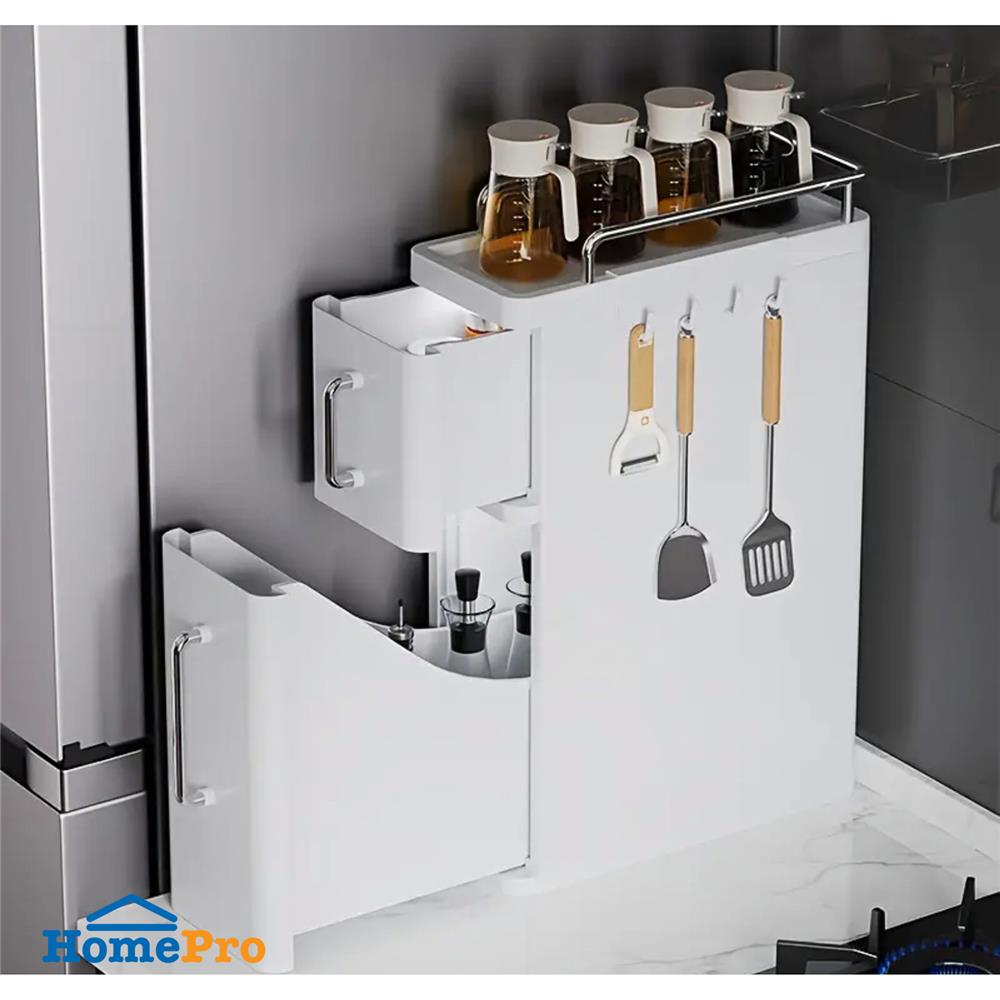 ชั้นลิ้นชักเก็บเครื่องปรุง 3 ชั้น KECH LULU สีขาว