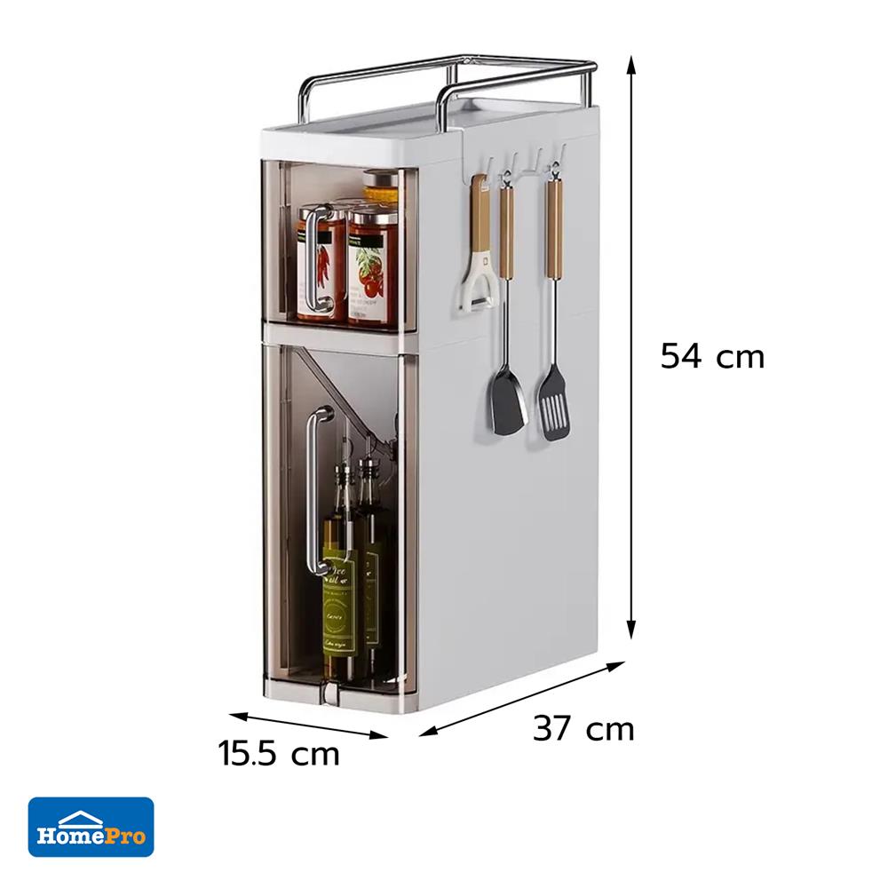 ชั้นลิ้นชักเก็บเครื่องปรุง 3 ชั้น KECH LULU สีขาว/ใส