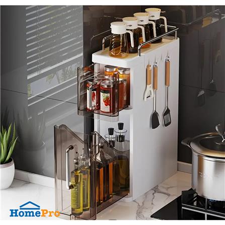 ชั้นลิ้นชักเก็บเครื่องปรุง 3 ชั้น KECH LULU สีขาว/ใส_1