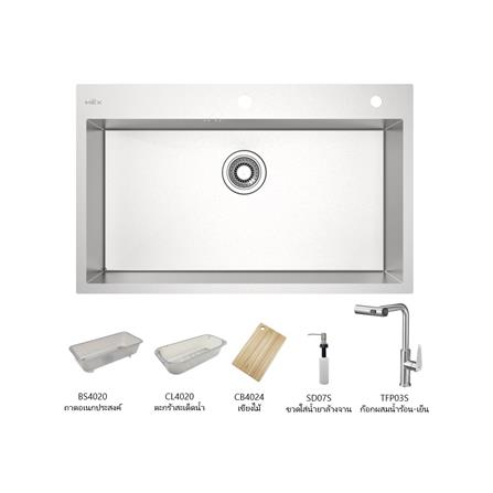 ซิงค์ฝัง 1 หลุม MEX SQ82-MF สีเงิน_0
