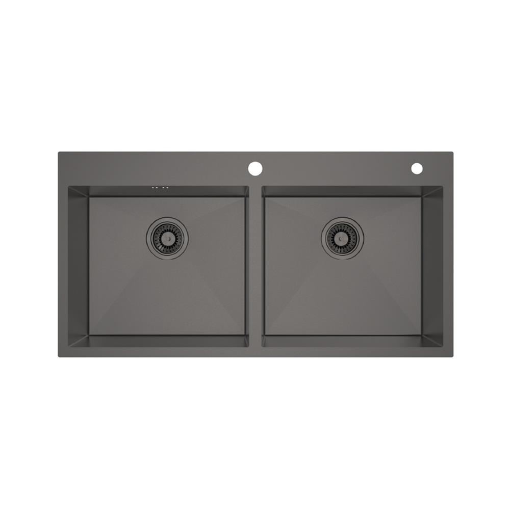 ซิงค์ฝัง 2 หลุม MEX SQ982GM-MF สีเทาดำ