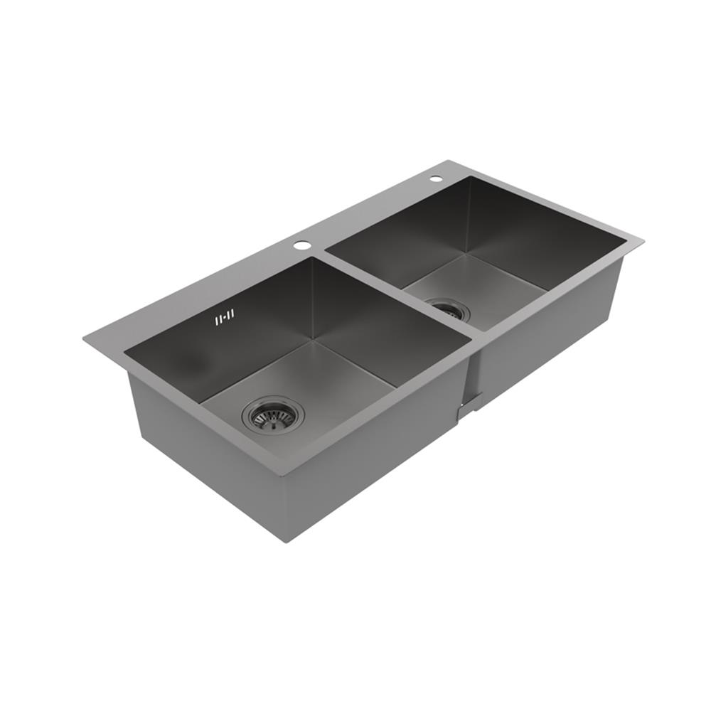 ซิงค์ฝัง 2 หลุม MEX SQ982GM-MF สีเทาดำ