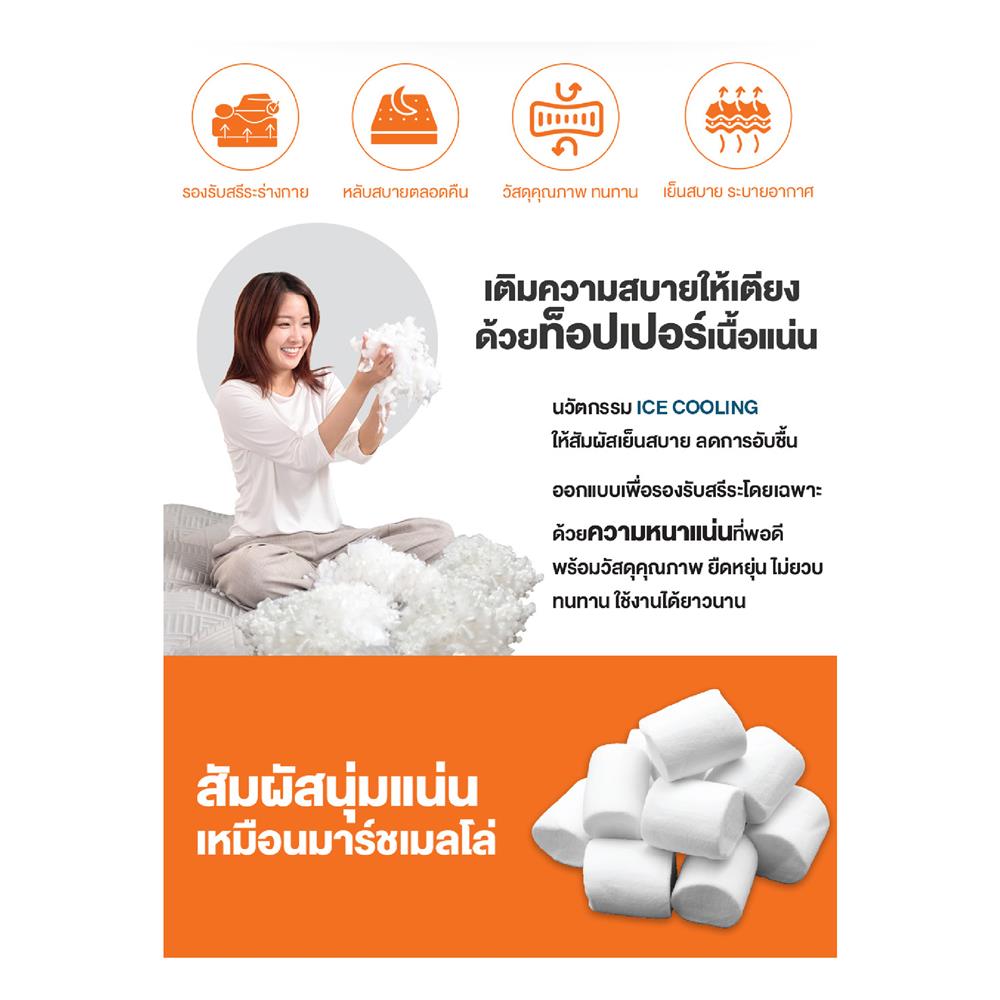 แผ่นรองนอน 6 ฟุต ERGOTREND MARSH MALLOW