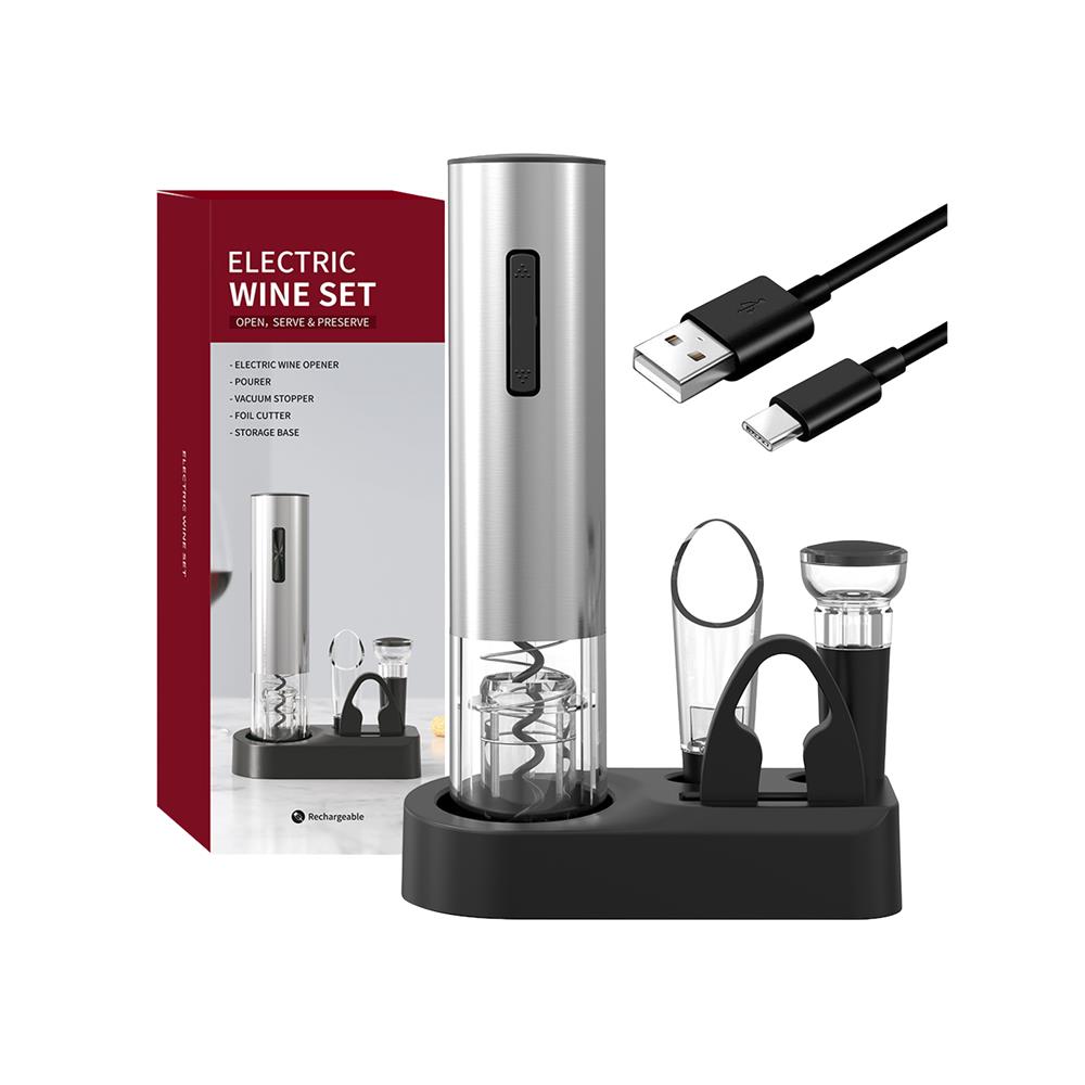 เครื่องเปิดไวน์ ELECTRIC WINE SET สีเงิน