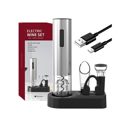 เครื่องเปิดไวน์ ELECTRIC WINE SET สีเงิน_1