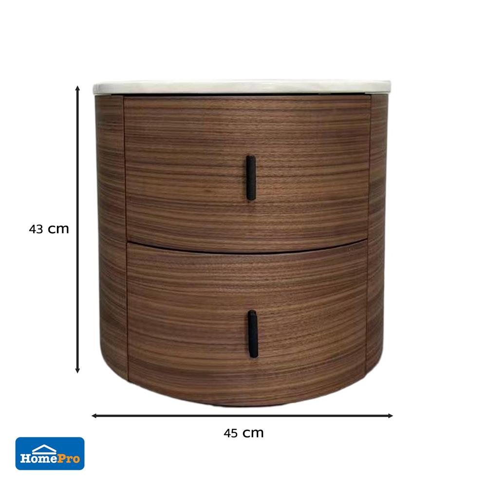 ตู้ข้างเตียง BENETTA BONA 45 ซม. สีวอลนัท/หินอ่อนขาว