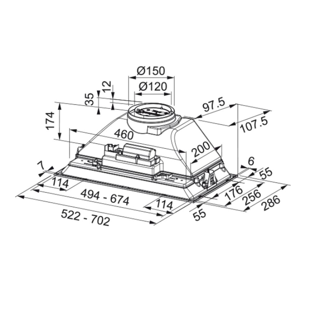 เครื่องดูดควันมาตรฐาน FRANKE FBI 525 GR 60 ซม.