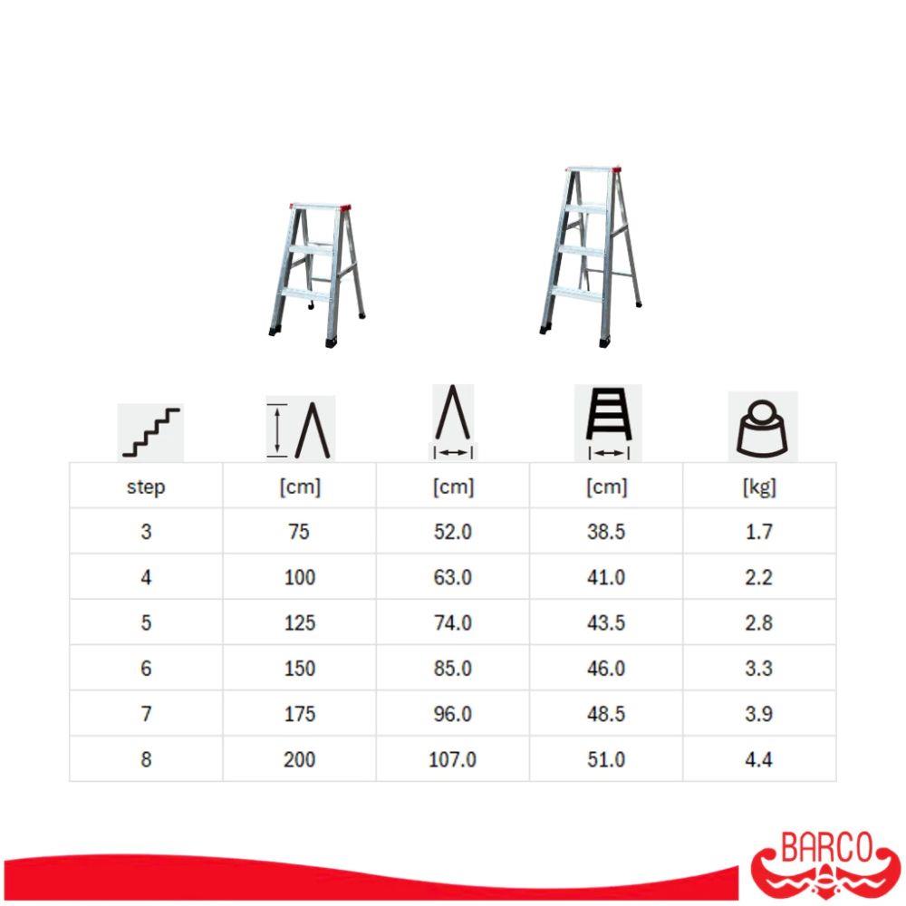 บันไดทรง A BARCO 8 ขั้น 2 ทาง