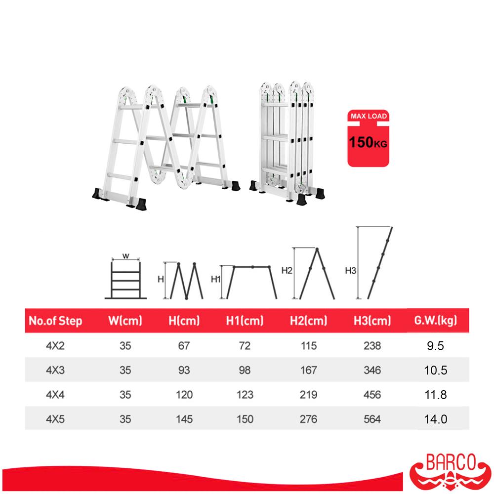 บันไดอเนกประสงค์ปรับแบบ BARCO M4 4x5 20 ขั้น