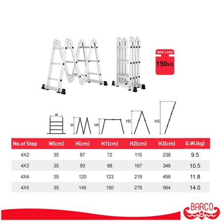 บันไดอเนกประสงค์ปรับแบบ BARCO M4 4x5 20 ขั้น_6