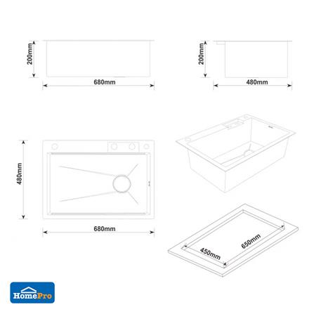 ซิงค์ฝัง 1 หลุม KUCINE STAR1B 68481W สีเงิน_4