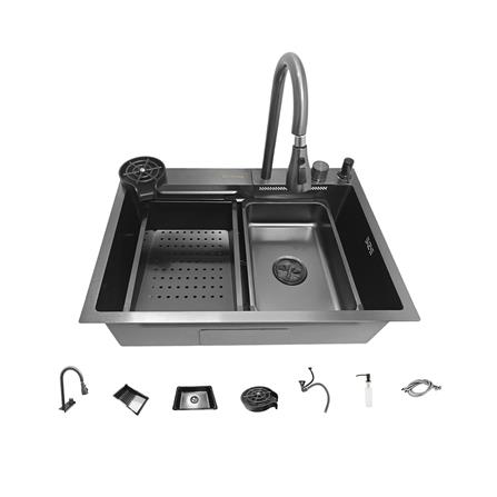 ซิงค์ฝัง 1 หลุม KUCINE HONEY1B 68481W สีเทาดำ_0