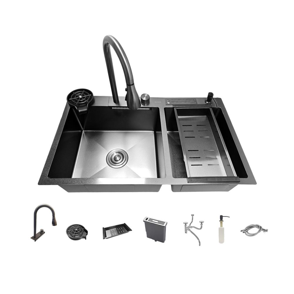 ซิงค์ฝัง 2 หลุม KUCINE HONEY2B 82481W สีเทาดำ