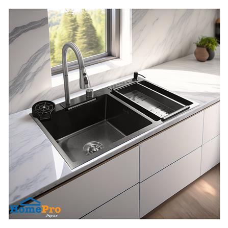 ซิงค์ฝัง 2 หลุม KUCINE HONEY2B 82481W สีเทาดำ_3
