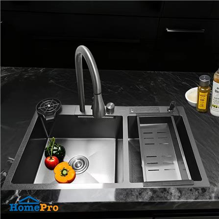 ซิงค์ฝัง 2 หลุม KUCINE HONEY2B 82481W สีเทาดำ_4