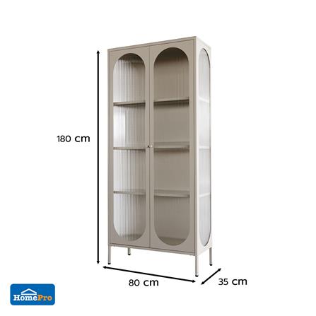 ตู้โชว์ 2 บานเปิด FURDINI ARCO 80 ซม. สีเทา_3