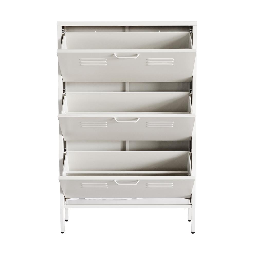 ตู้รองเท้าเหล็ก 3 ชั้น FURDINI NOVA 80 ซม. สีขาว