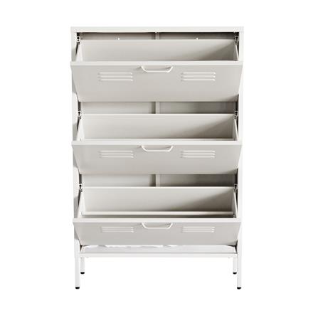 ตู้รองเท้าเหล็ก 3 ชั้น FURDINI NOVA 80 ซม. สีขาว_2