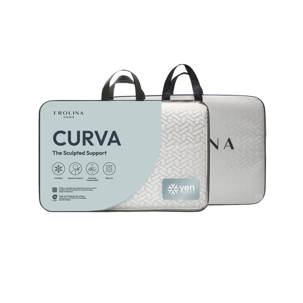 หมอนสุขภาพ เมมโมรี่โฟม FROLINA CURVA 60x40x12 ซม. สีขาว