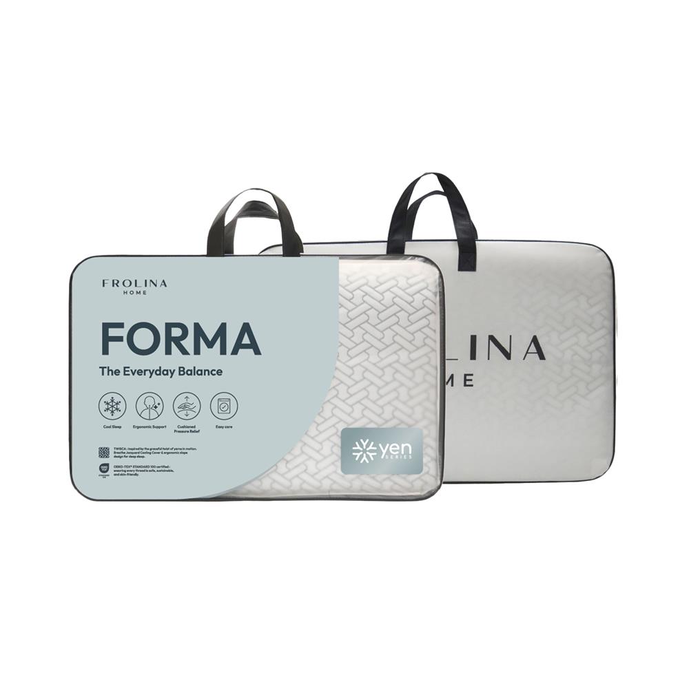 หมอนสุขภาพ เมมโมรี่โฟม FROLINA FORMA 63x41x12 ซม. สีขาว