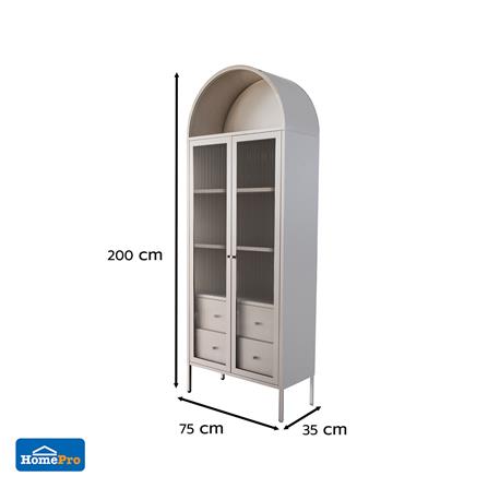 ตู้โชว์ 2 บานเปิด FURDINI ARCO 75 ซม. สีเทา_3