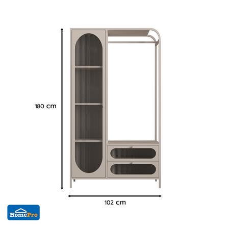 ตู้เสื้อผ้าบานผสม FURDINI ARCO 102 ซม. สีเทา_4