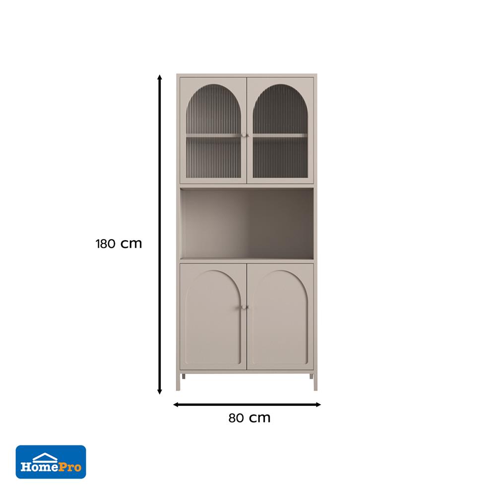 ตู้สูง 4 บานเปิด FURDINI ARCO 80 ซม. สีเทา