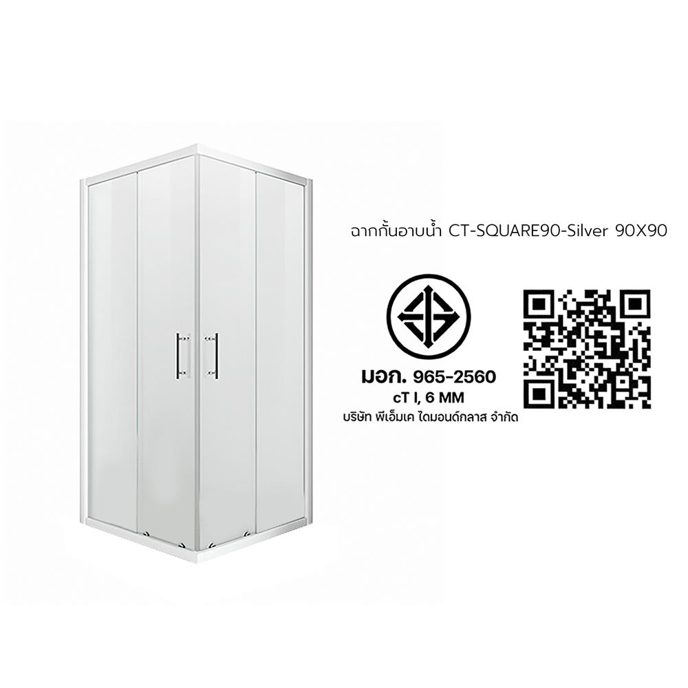 ฉากกั้นอาบน้ำ CRISTINA SQUARE90-Silver 90x90x190 ซม.