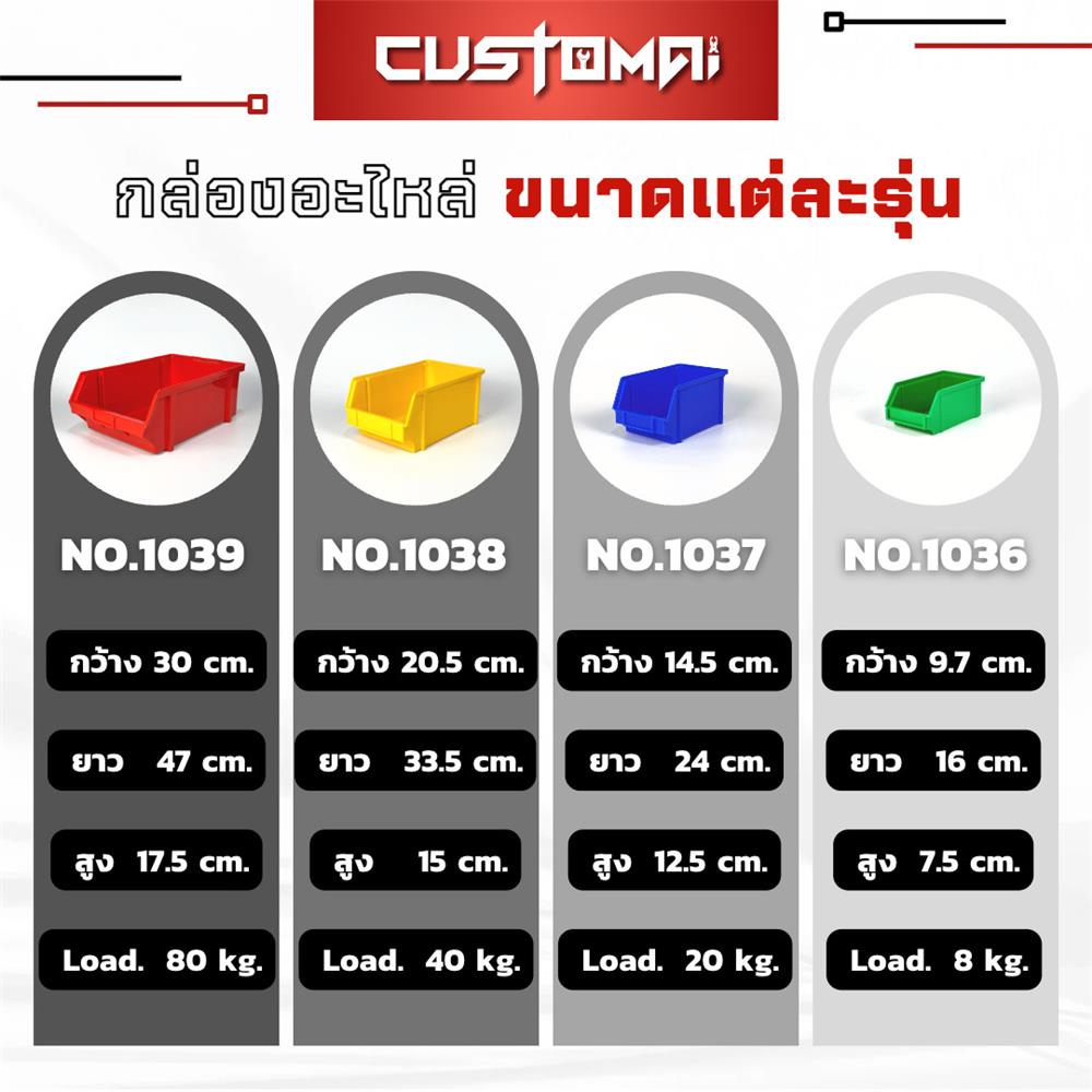 กล่องเครื่องมือใส่อะไหล่ CUSTOMAI N.1036 สีน้ำเงิน