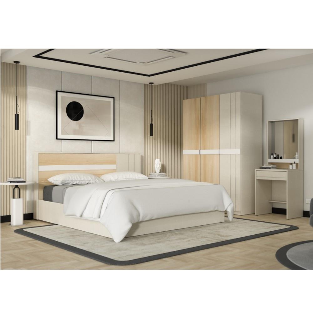 ชุดห้องนอน 5 ฟุต + ชั้นวางของอเนกประสงค์ KONCEPT MAZE 19250615 สีไอโวรี่/ลินด์เบิร์ก