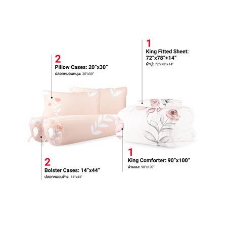 ชุดผ้าปูที่นอน 6 ฟุต (ชุด 6 ชิ้น) FROLINA MICROTEX DF076_2