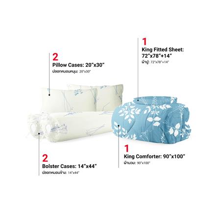 ชุดผ้าปูที่นอน 6 ฟุต (ชุด 6 ชิ้น) FROLINA MICROTEX DF075_2