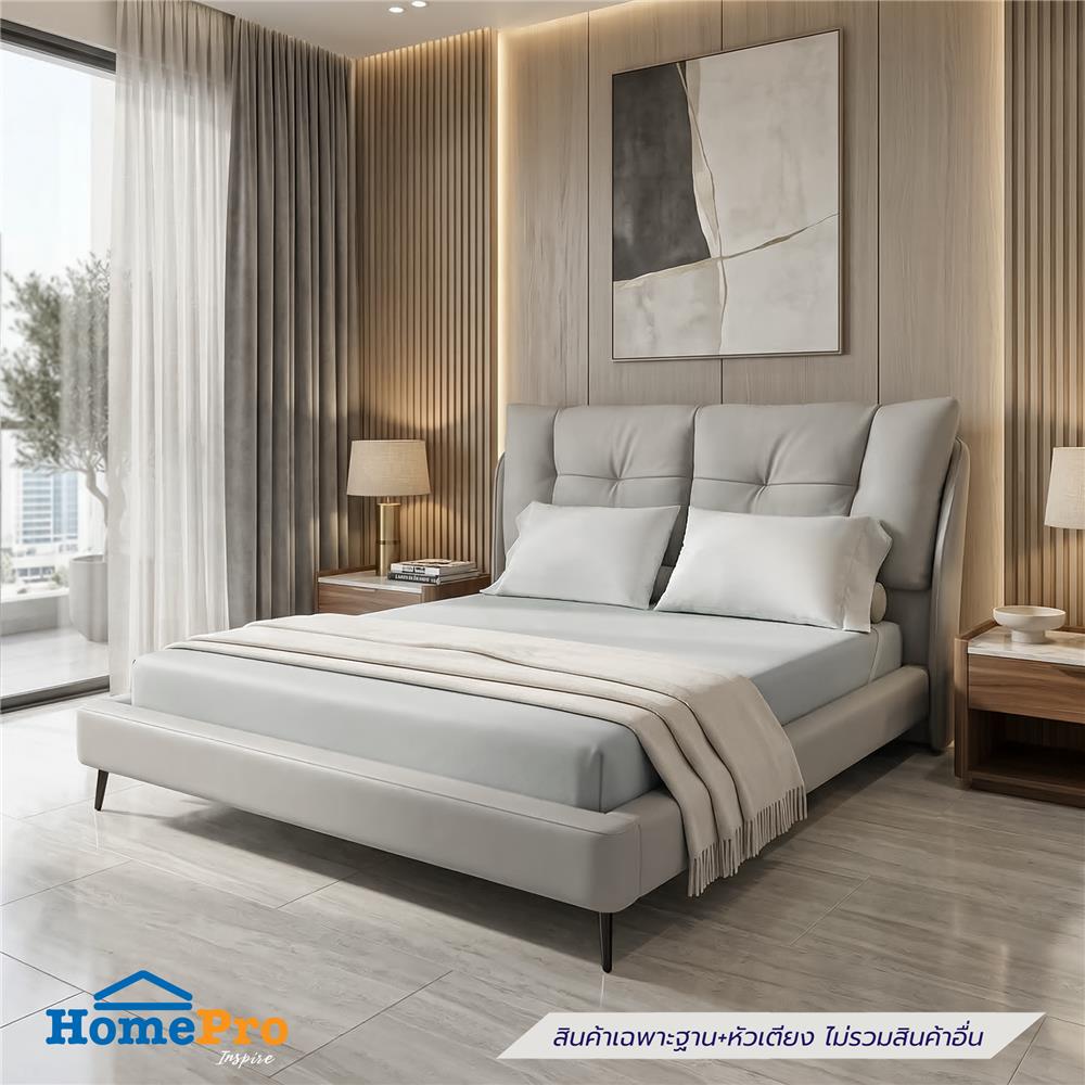 ฐานรองหัวเตียง 6 ฟุต BENETTA SERENO สี GREY