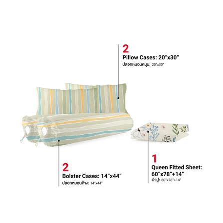 ชุดผ้าปูที่นอน 5 ฟุต (ชุด 5 ชิ้น) FROLINA MICROTEX DF074_2
