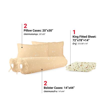 ชุดผ้าปูที่นอน 6 ฟุต (ชุด 5 ชิ้น) FROLINA MICROTEX DF079_2