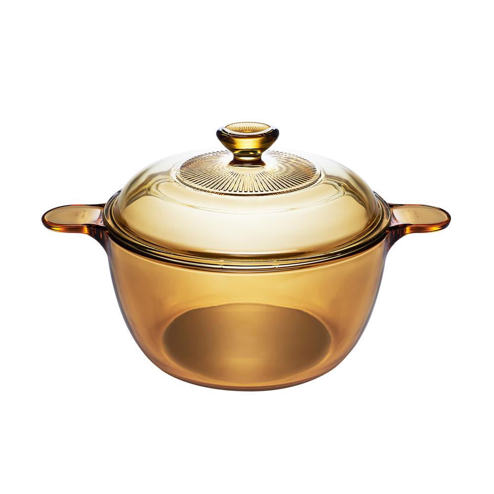 หม้อ 30 ซม. VISIONS COVERED COOKPOT IH สีเหลือง/ใส